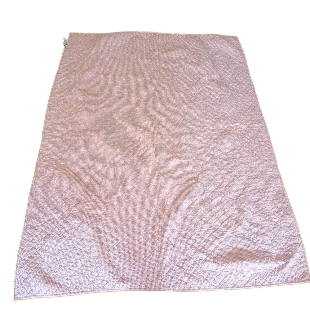 The Company Store Vintage Twin Ballerina Quilt Pink White Embroidered 86x67